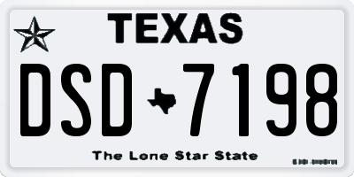 TX license plate DSD7198