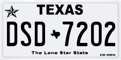TX license plate DSD7202