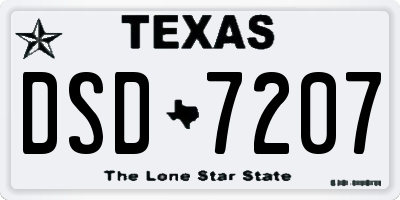 TX license plate DSD7207