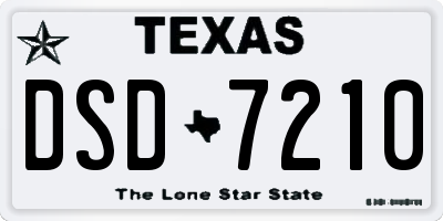 TX license plate DSD7210