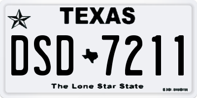 TX license plate DSD7211