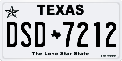 TX license plate DSD7212