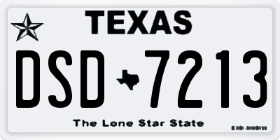 TX license plate DSD7213