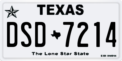 TX license plate DSD7214