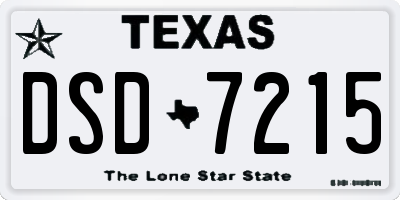 TX license plate DSD7215