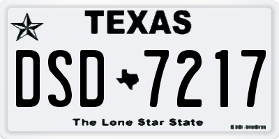 TX license plate DSD7217