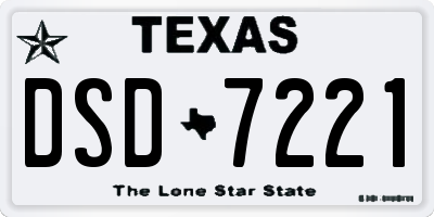 TX license plate DSD7221