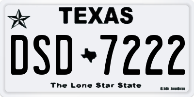 TX license plate DSD7222