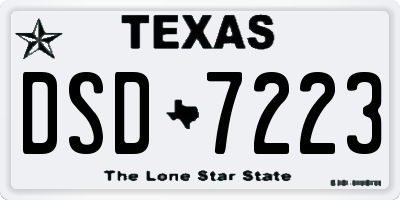 TX license plate DSD7223