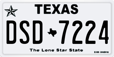 TX license plate DSD7224