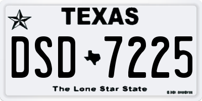 TX license plate DSD7225