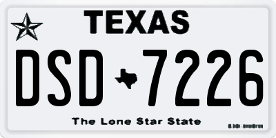 TX license plate DSD7226