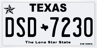 TX license plate DSD7230