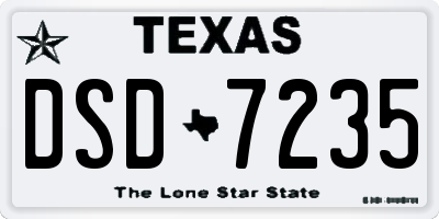 TX license plate DSD7235