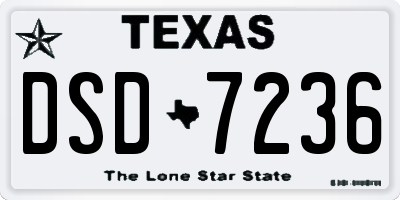 TX license plate DSD7236