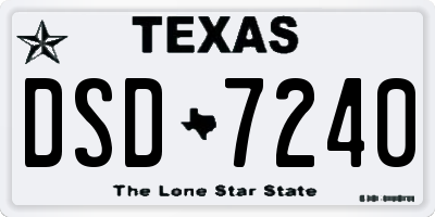 TX license plate DSD7240