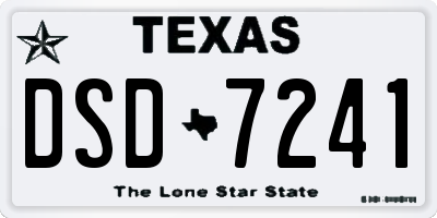 TX license plate DSD7241