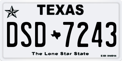 TX license plate DSD7243