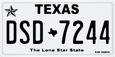 TX license plate DSD7244