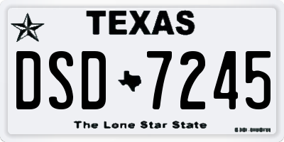TX license plate DSD7245