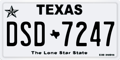 TX license plate DSD7247