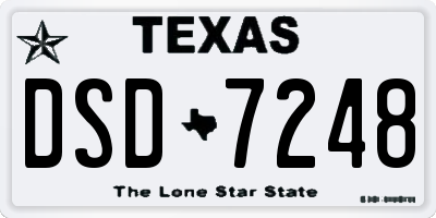 TX license plate DSD7248