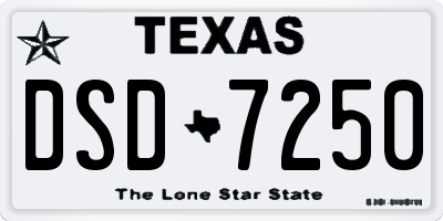 TX license plate DSD7250
