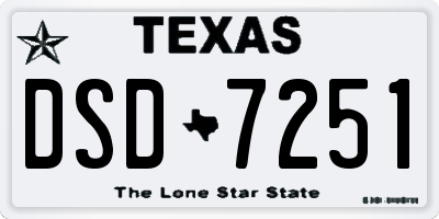 TX license plate DSD7251