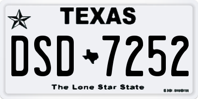 TX license plate DSD7252