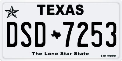 TX license plate DSD7253