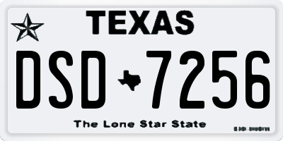TX license plate DSD7256