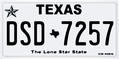 TX license plate DSD7257