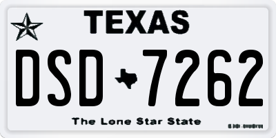 TX license plate DSD7262