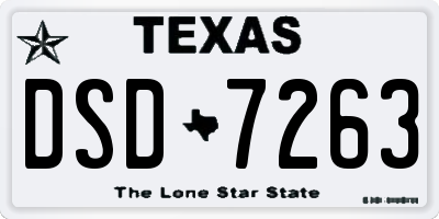 TX license plate DSD7263