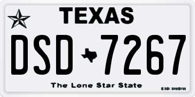 TX license plate DSD7267