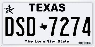 TX license plate DSD7274