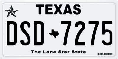TX license plate DSD7275