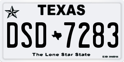 TX license plate DSD7283
