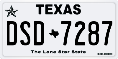 TX license plate DSD7287