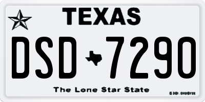 TX license plate DSD7290