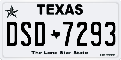 TX license plate DSD7293