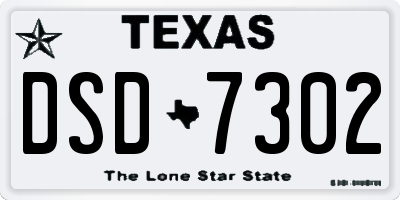 TX license plate DSD7302