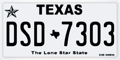 TX license plate DSD7303