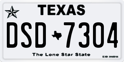 TX license plate DSD7304