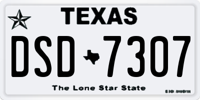 TX license plate DSD7307