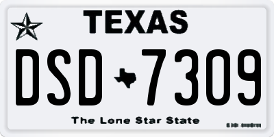 TX license plate DSD7309