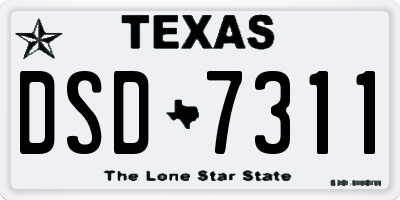 TX license plate DSD7311