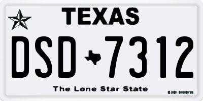TX license plate DSD7312