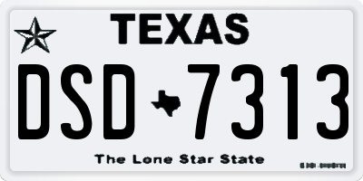 TX license plate DSD7313