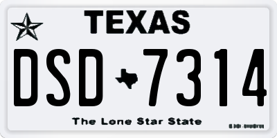 TX license plate DSD7314